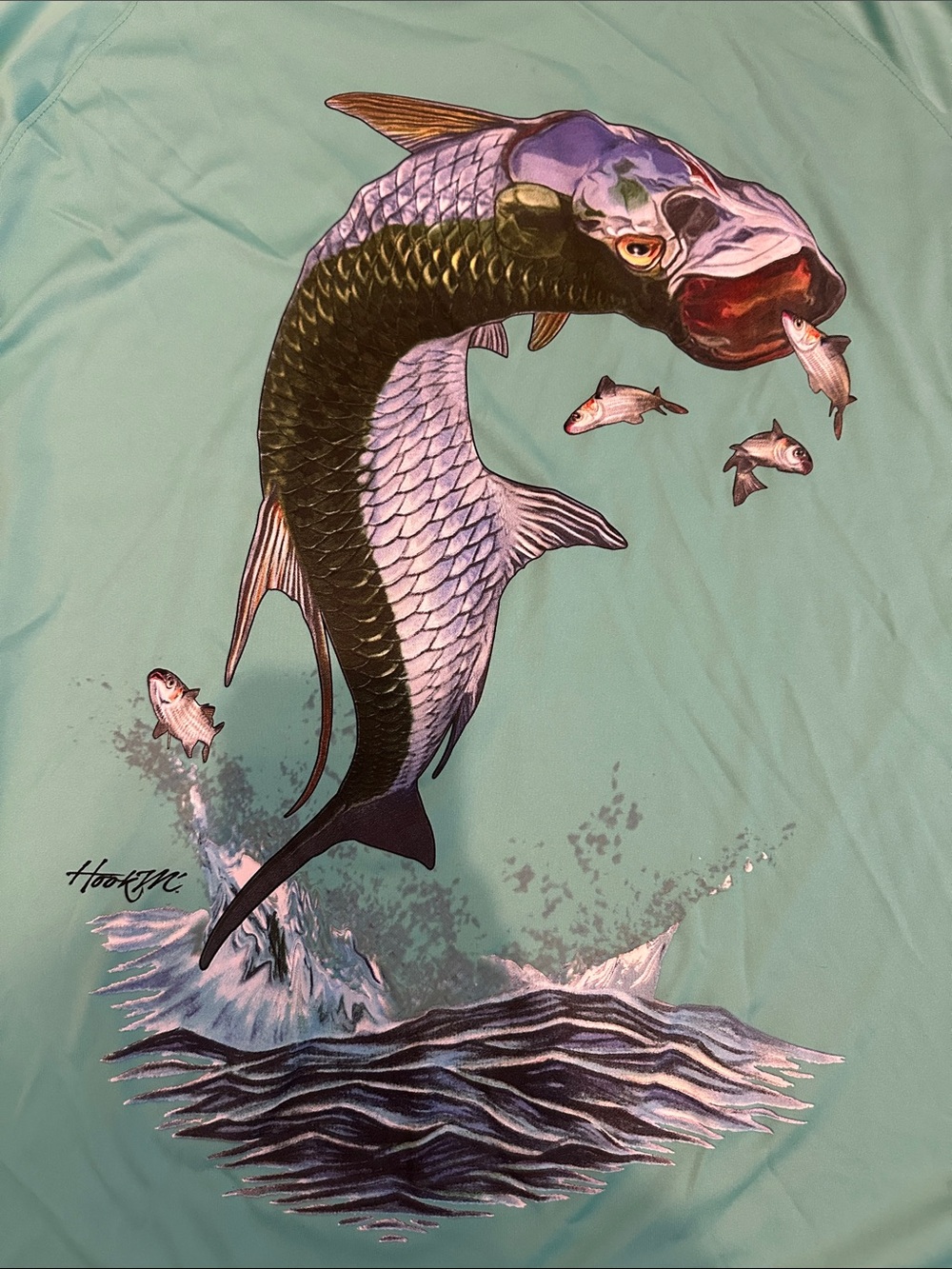 Bimini Bay Outfitters Men's Long Sleeve Performance Tee - Seafoam - Picture 4 of 5